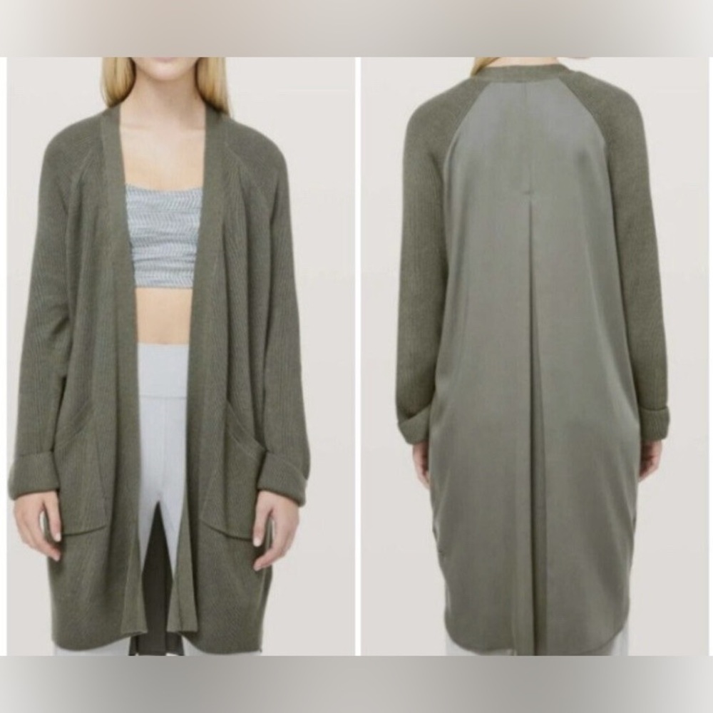 Lululemon Still at Ease Wrap Cashmere Blend Grey Sage Quiet Luxury Size 4